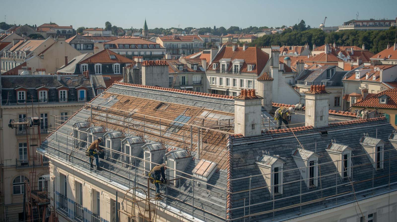 Artisan couvreur à Biarritz effectuant des travaux de zinguerie et installation de gouttières